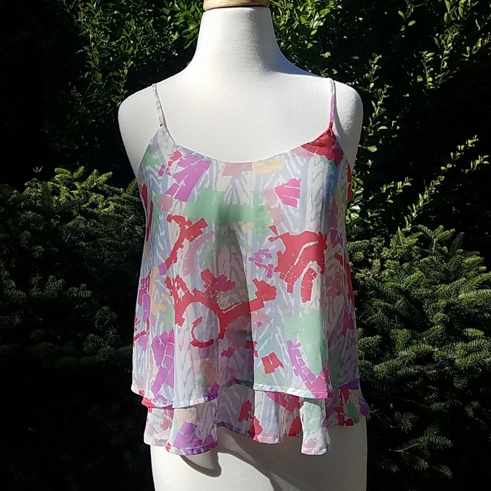 Lush Flowy Layered Sleeveless Swing Top